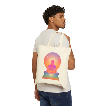 Pastel Yoga Meditation Cotton Canvas Tote Bag