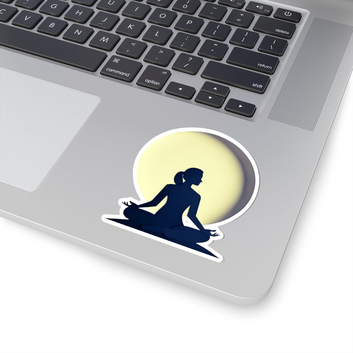 Yoga Moon Meditation Kiss-Cut Stickers