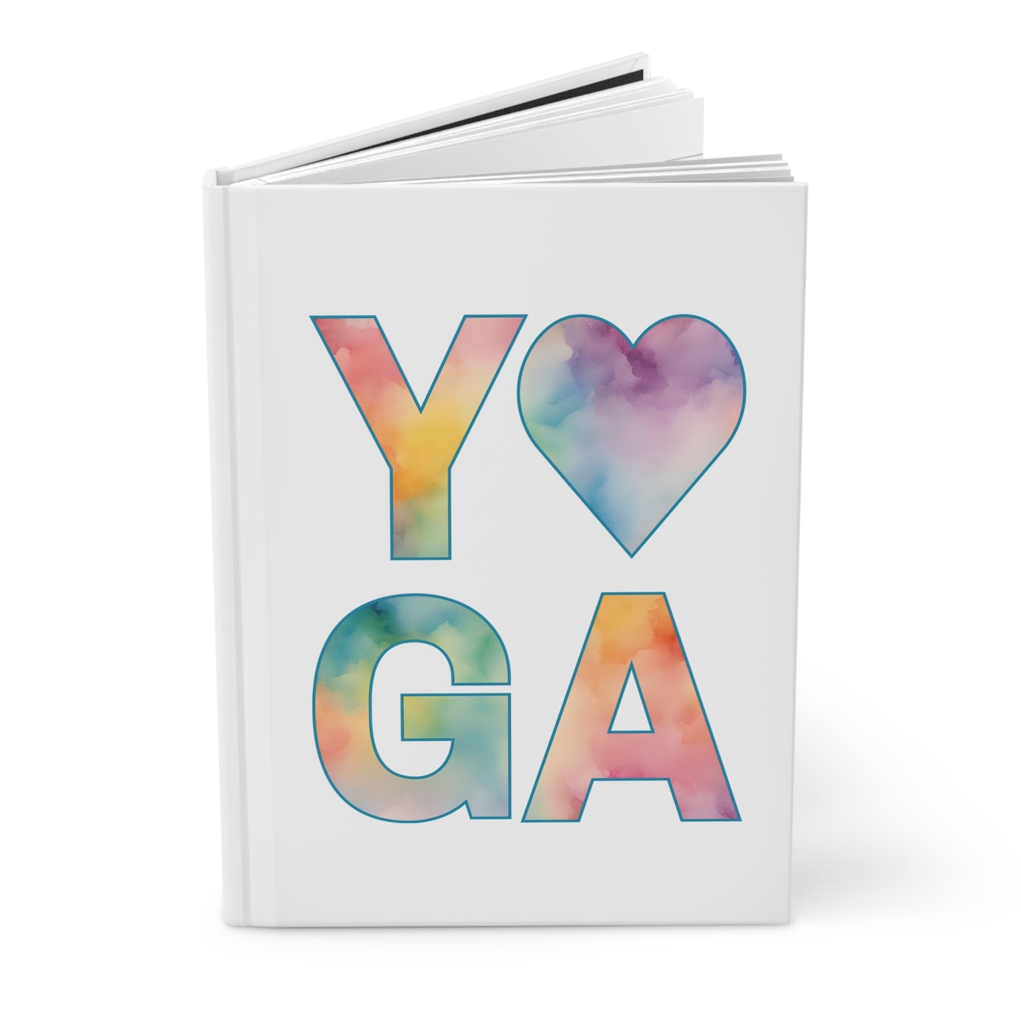 Watercolor Yoga Heart Hardcover Journal Matte