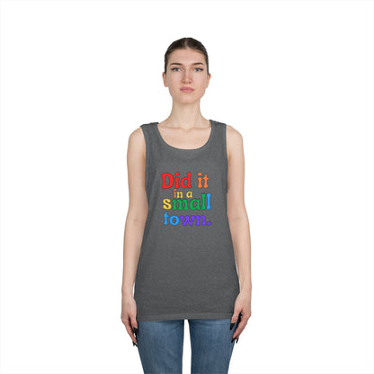 Rainbow Did It In A Small Town Unisex Heavy Cotton Tank Top