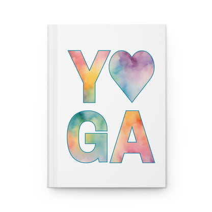 Watercolor Yoga Heart Hardcover Journal Matte