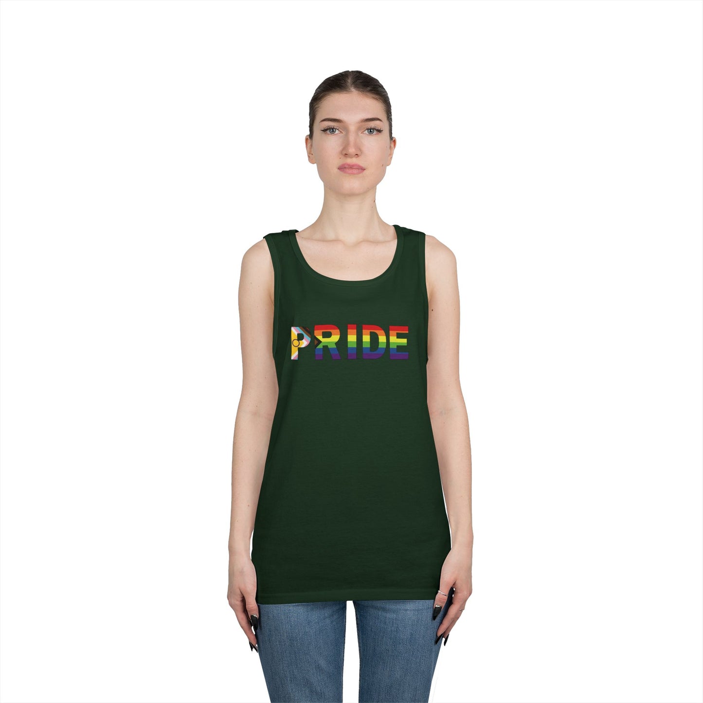 Inclusive Rainbow PRIDE Unisex Heavy Cotton Tank Top