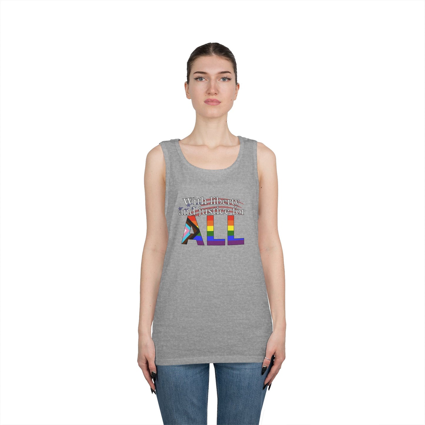With Liberty and Justice for ALL Unisex Heavy Cotton Tank Top