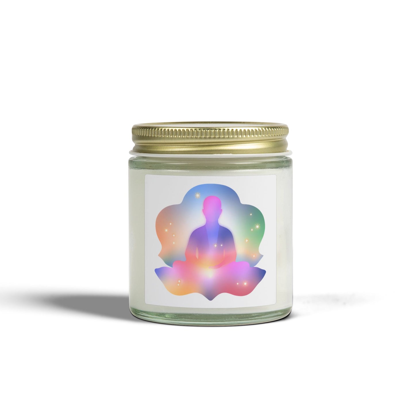 Glowing Lotus Meditation Scented Candles, Coconut Apricot Wax (4oz, 9oz)