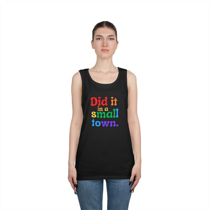 Rainbow Did It In A Small Town Unisex Heavy Cotton Tank Top