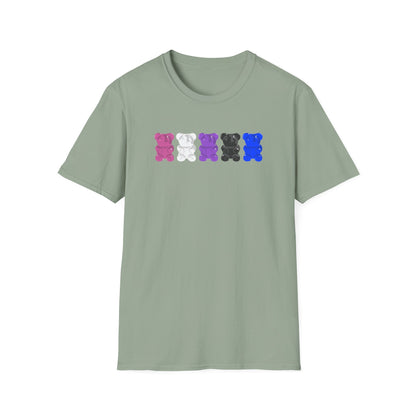 Genderfluid Pride Gummy Bears Unisex Softstyle T-Shirt