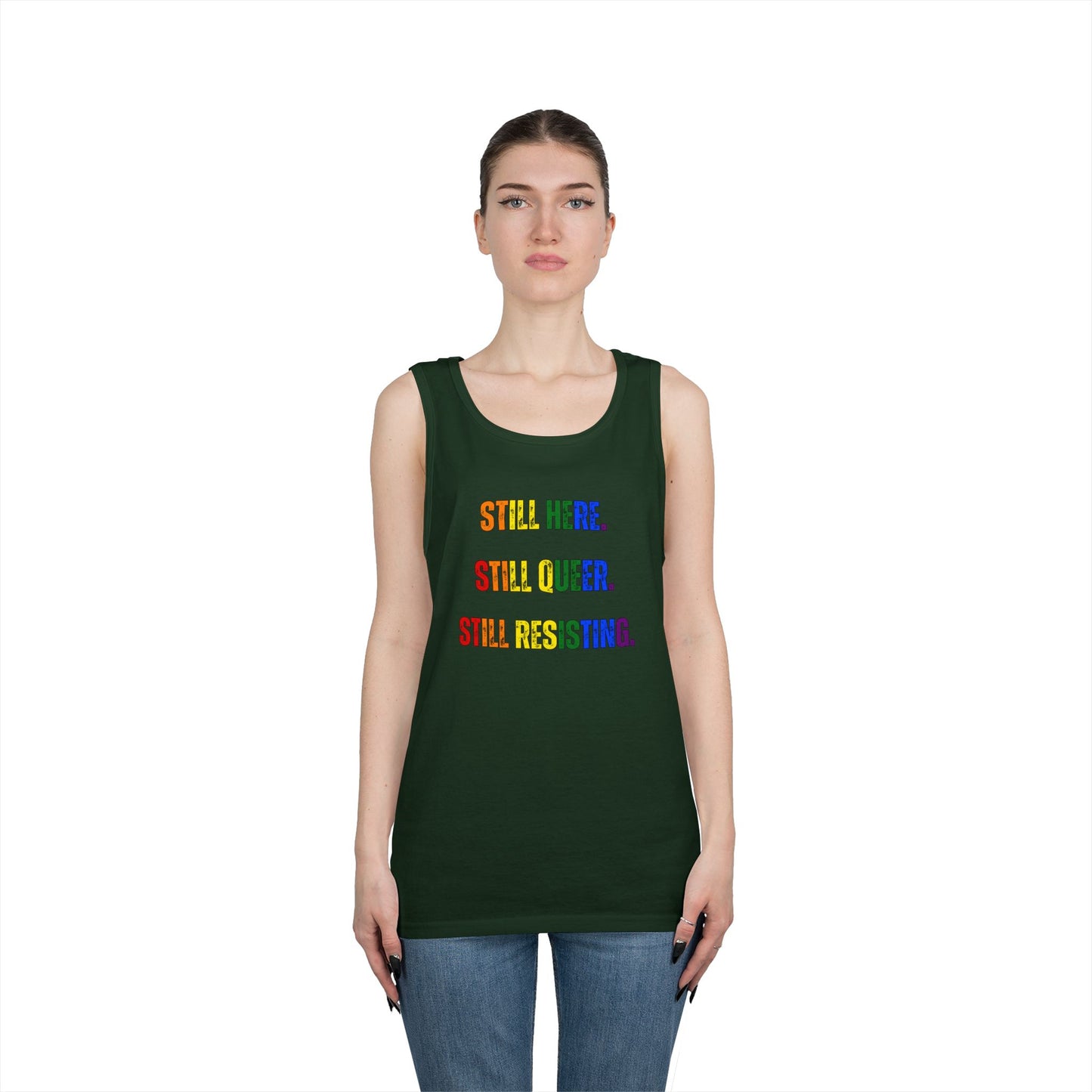 Still Here Still Queer Still Resisting Unisex Heavy Cotton Tank Top