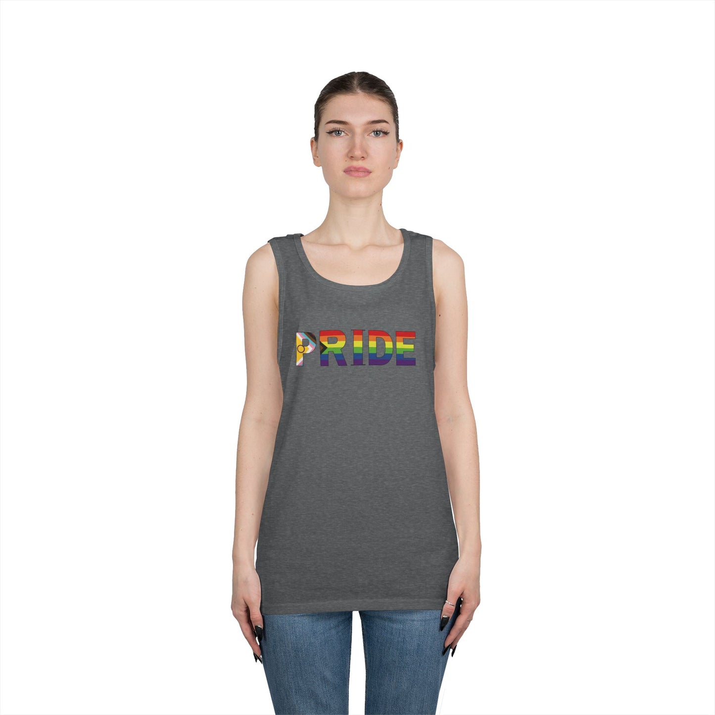Inclusive Rainbow PRIDE Unisex Heavy Cotton Tank Top
