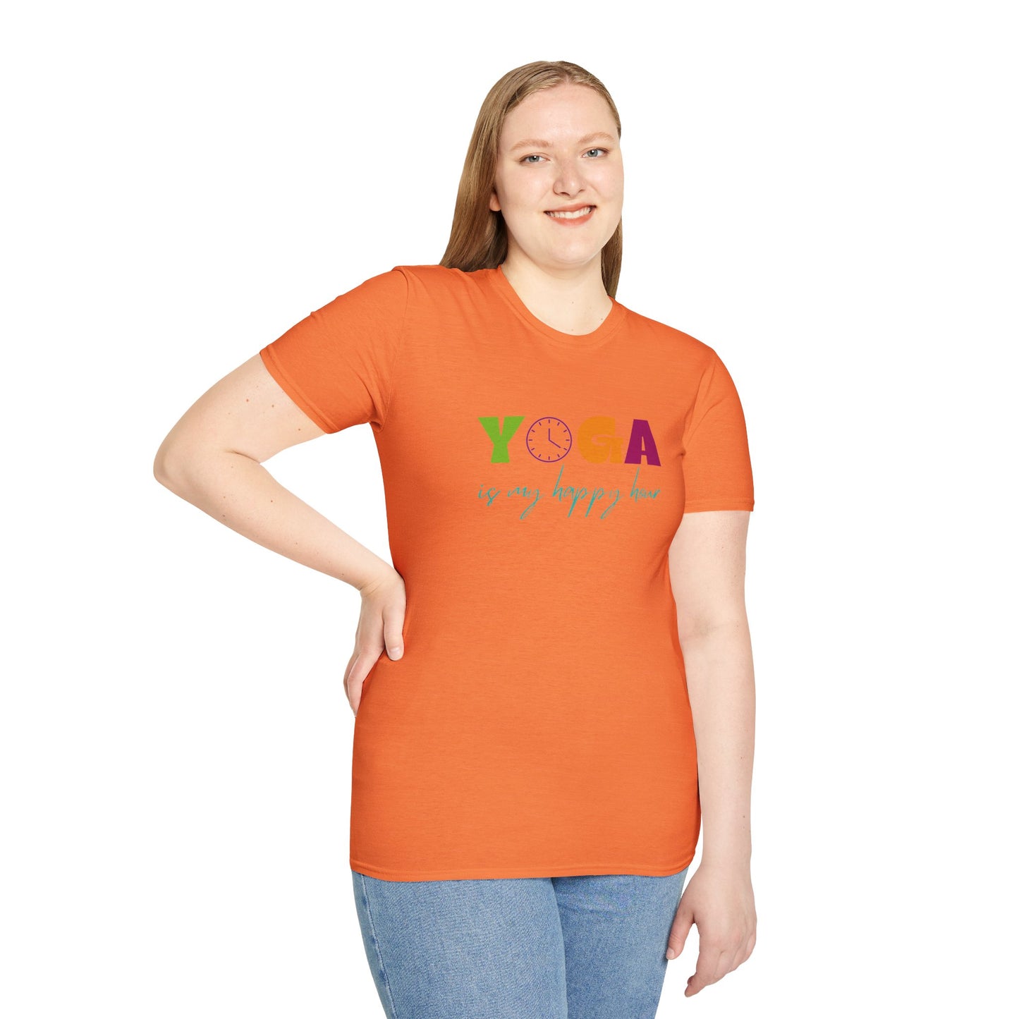 Yoga Is My Happy Hour Unisex Softstyle T-Shirt