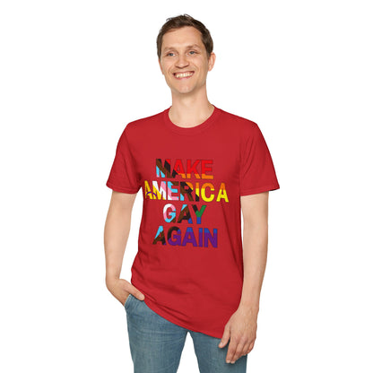 MAGA Make America Gay Again Pride Unisex Softstyle T-Shirt