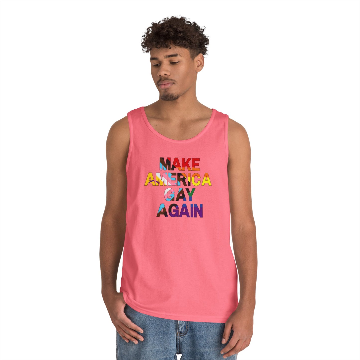 MAGA Make America Gay Again Unisex Heavy Cotton Tank Top