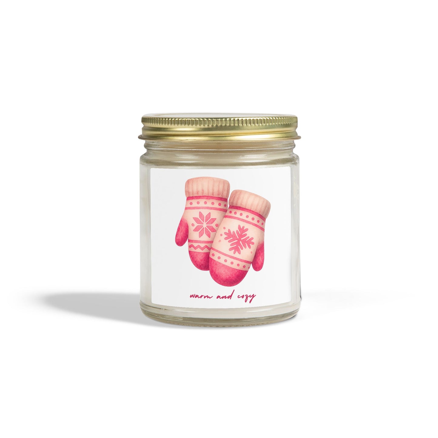 Warm and Cozy Mittens Scented Candles, Coconut Apricot Wax (4oz, 9oz)