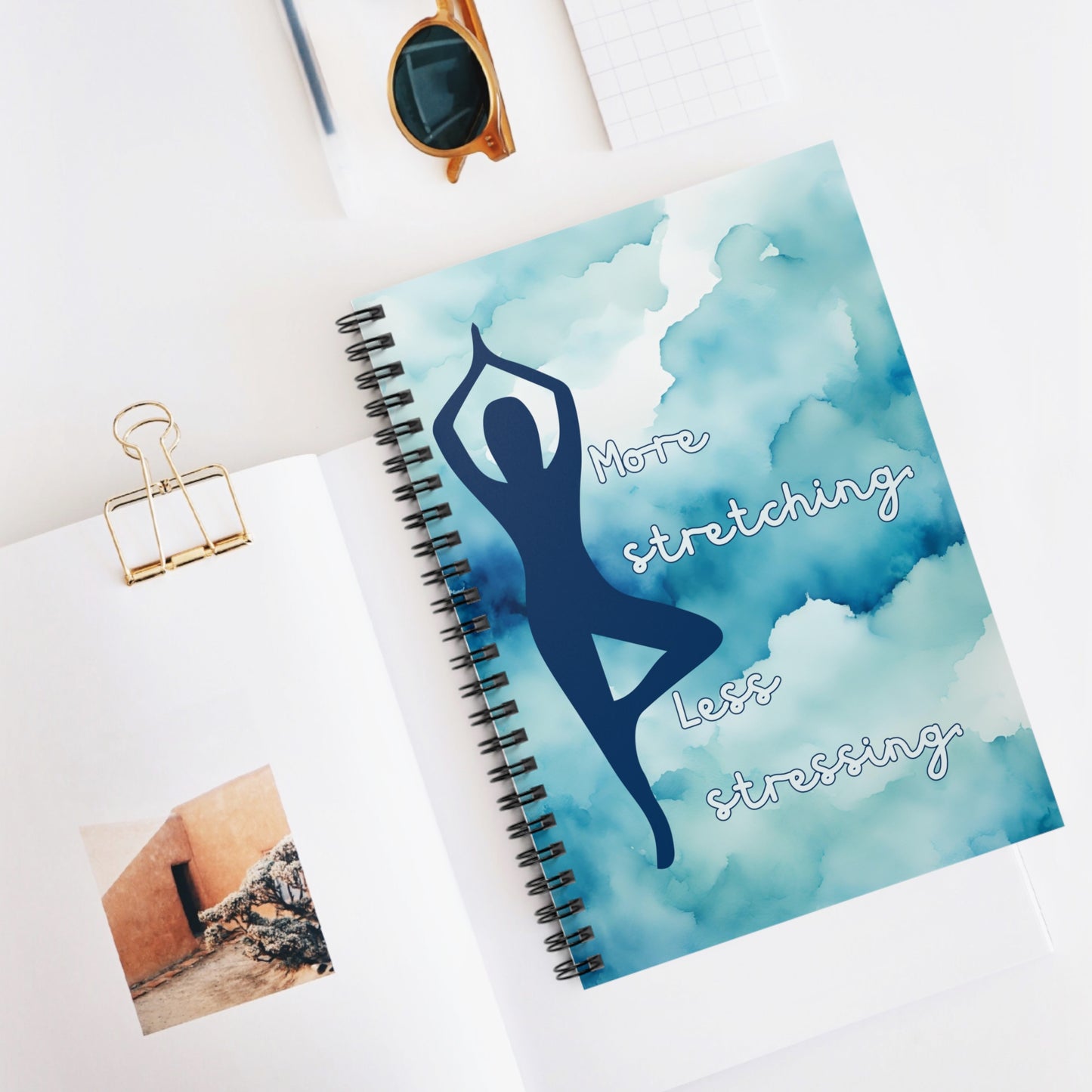 More Stretching Less Stressing Spiral Notebook - Ruled Line