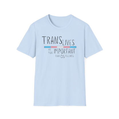 Trans Lives Are More Important Than Cis Feelings Unisex Softstyle T-Shirt