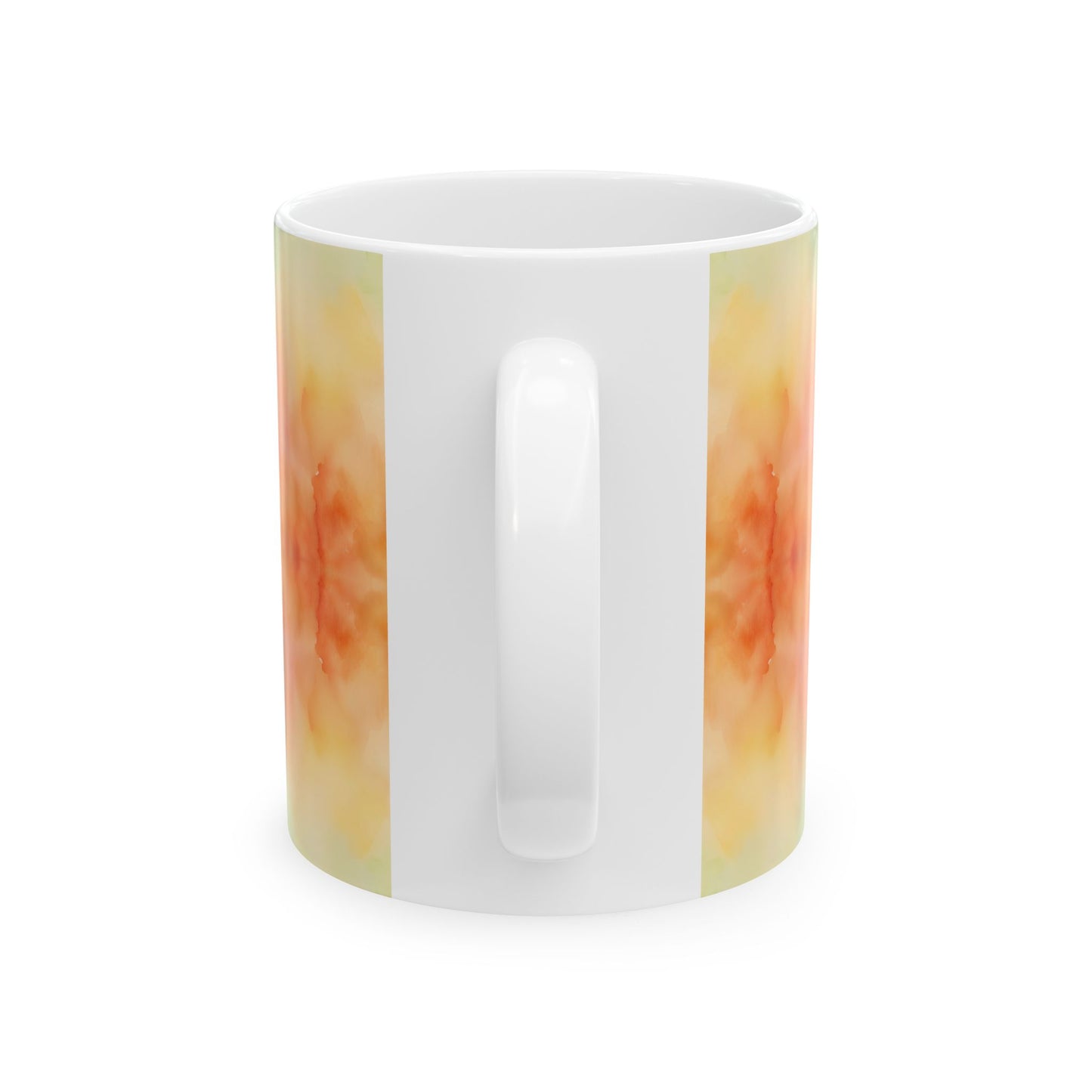 Warm Rainbow Watercolor Ceramic Mug, (11oz, 15oz)