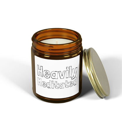 Heavily Meditated Scented Candles, Coconut Apricot Wax (4oz, 9oz)