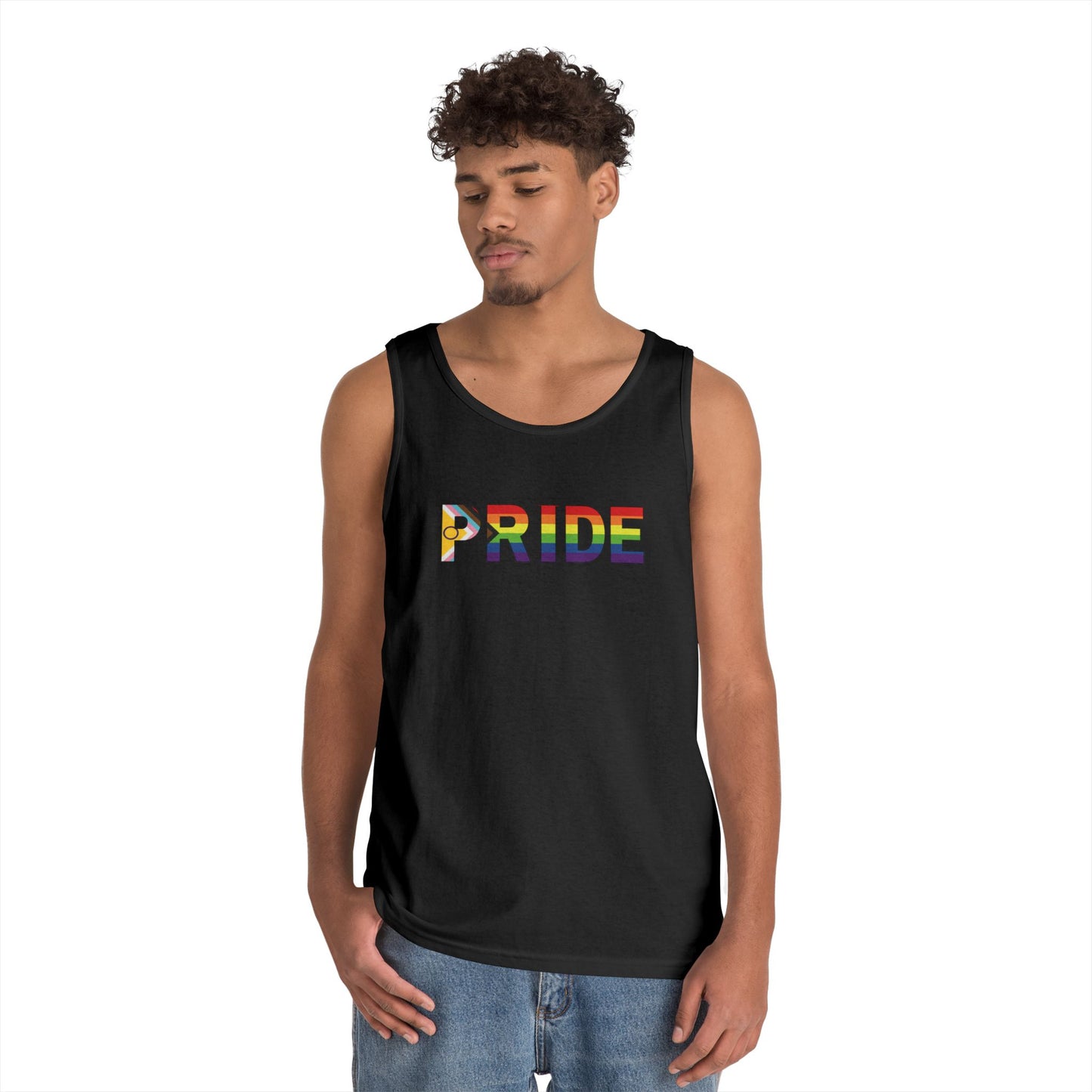 Inclusive Rainbow PRIDE Unisex Heavy Cotton Tank Top