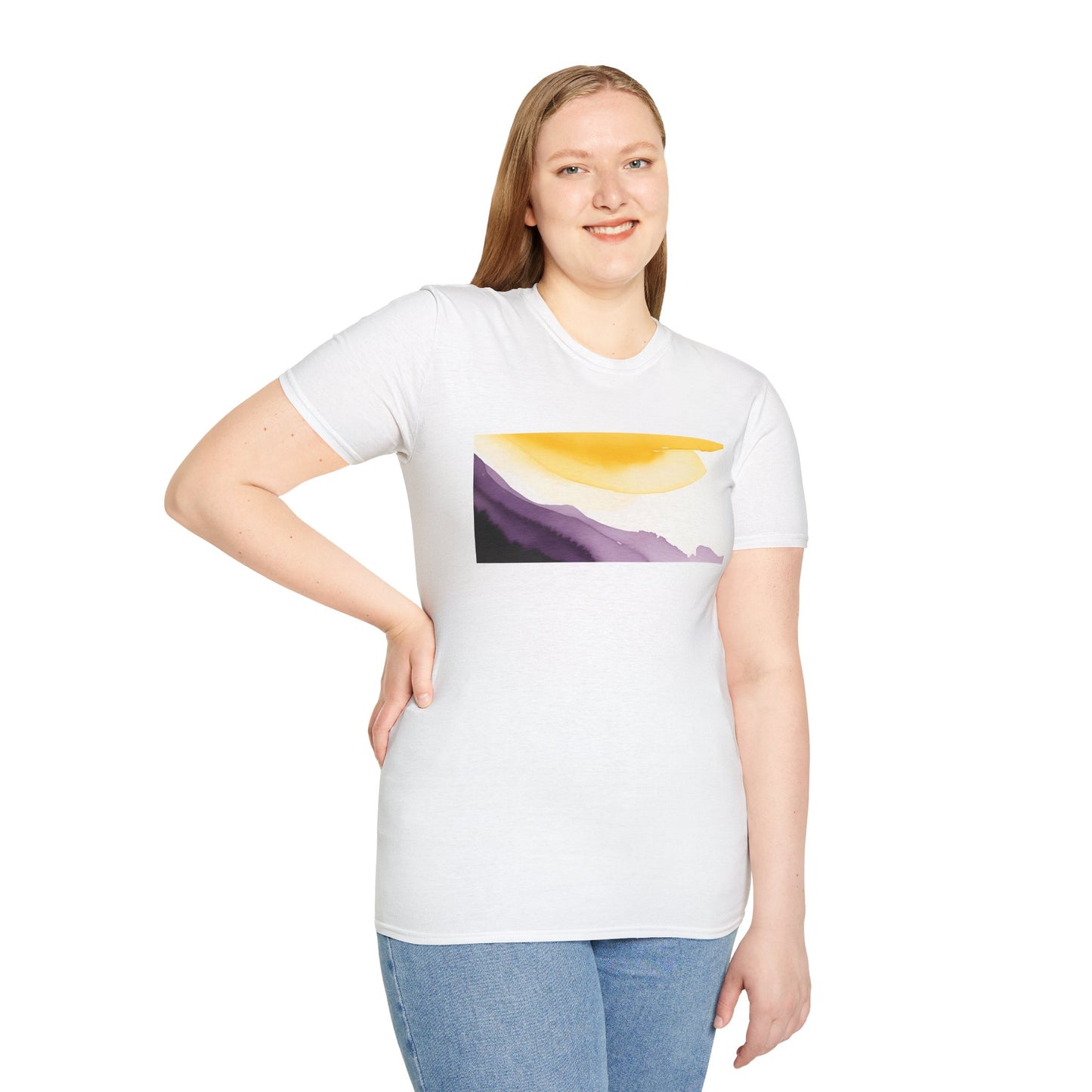 Nonbinary Pride Watercolor Unisex Softstyle T-Shirt