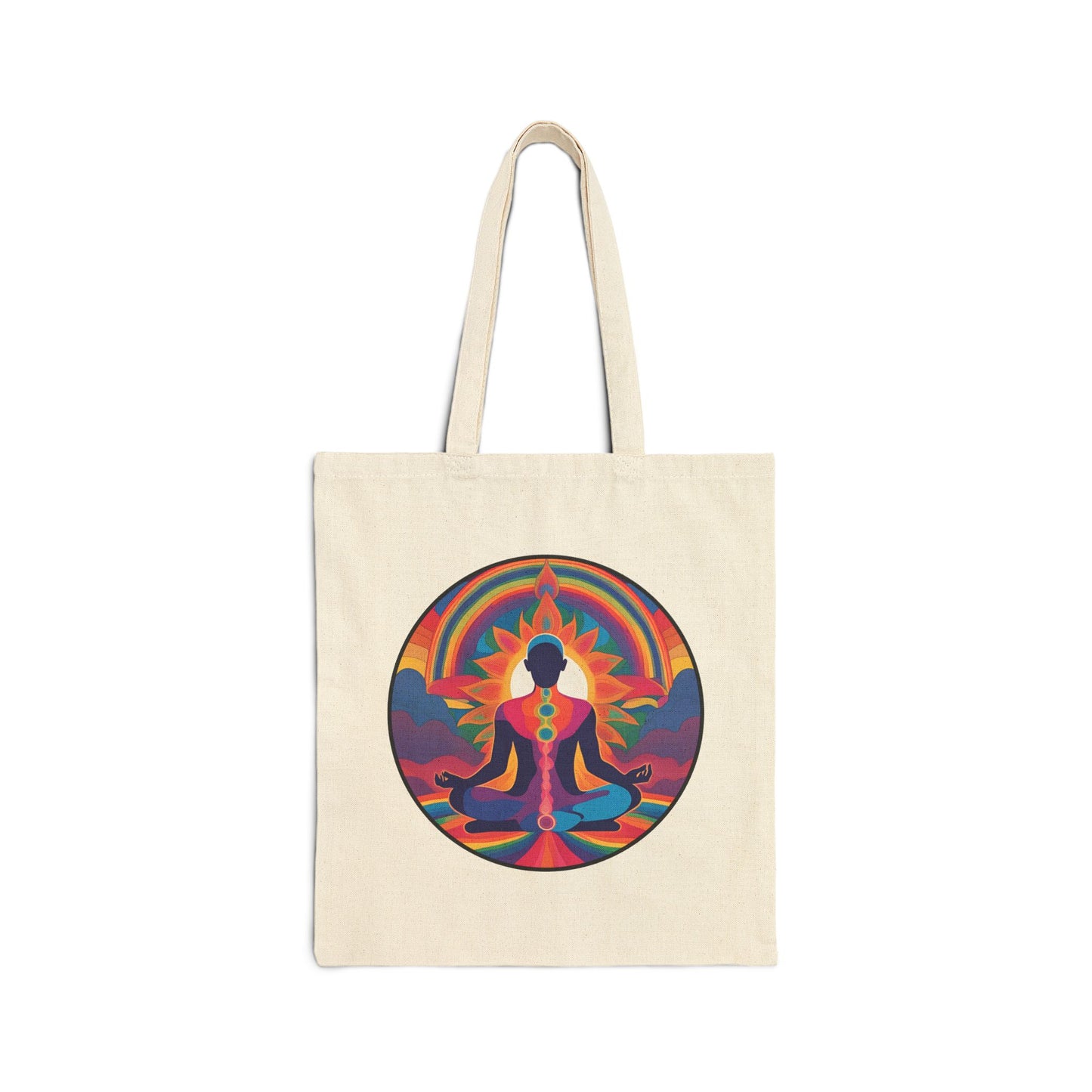 Psychedelic Yoga Meditation Cotton Canvas Tote Bag