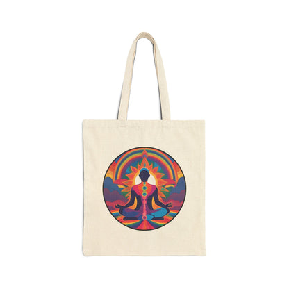 Psychedelic Yoga Meditation Cotton Canvas Tote Bag