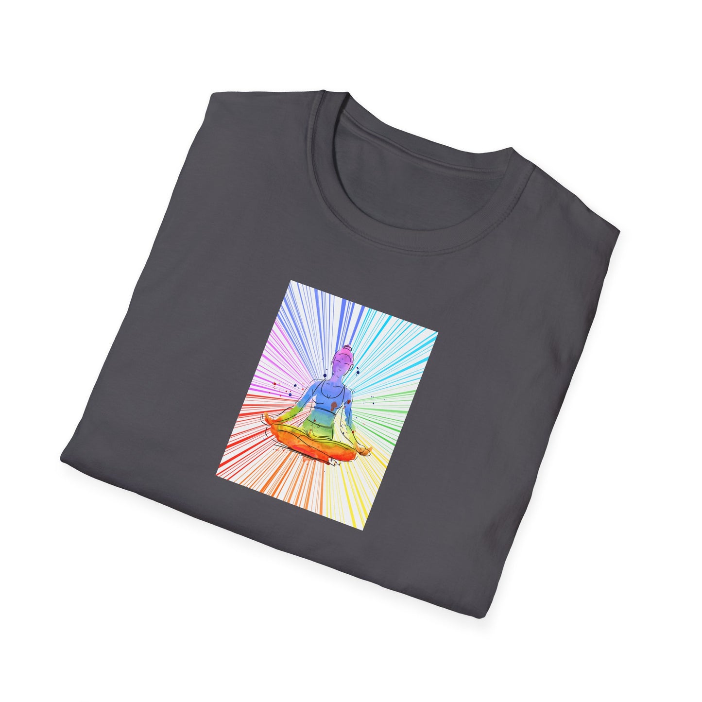 Fractal Rainbow Yoga Unisex Softstyle T-Shirt