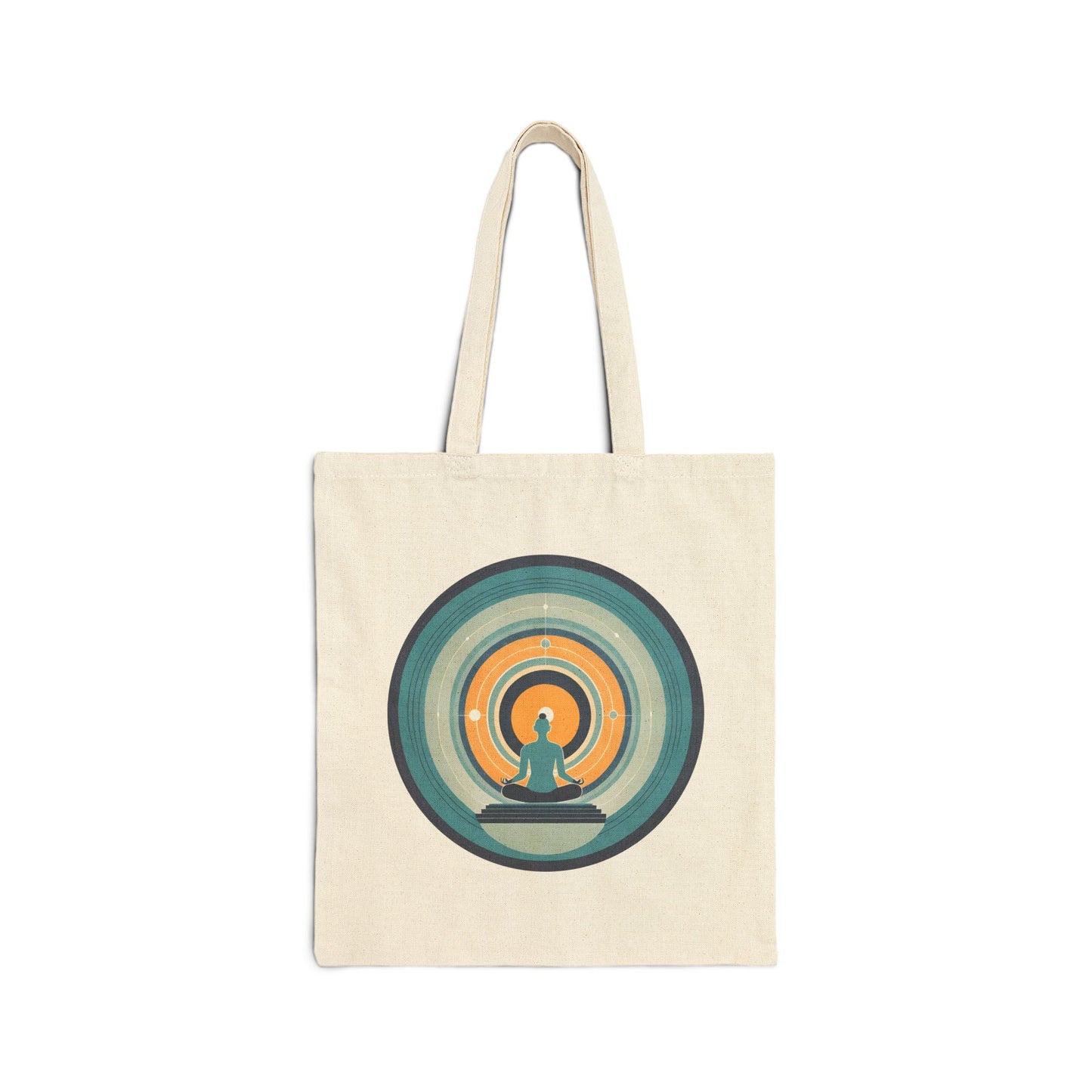 Circle of Meditation Cotton Canvas Tote Bag