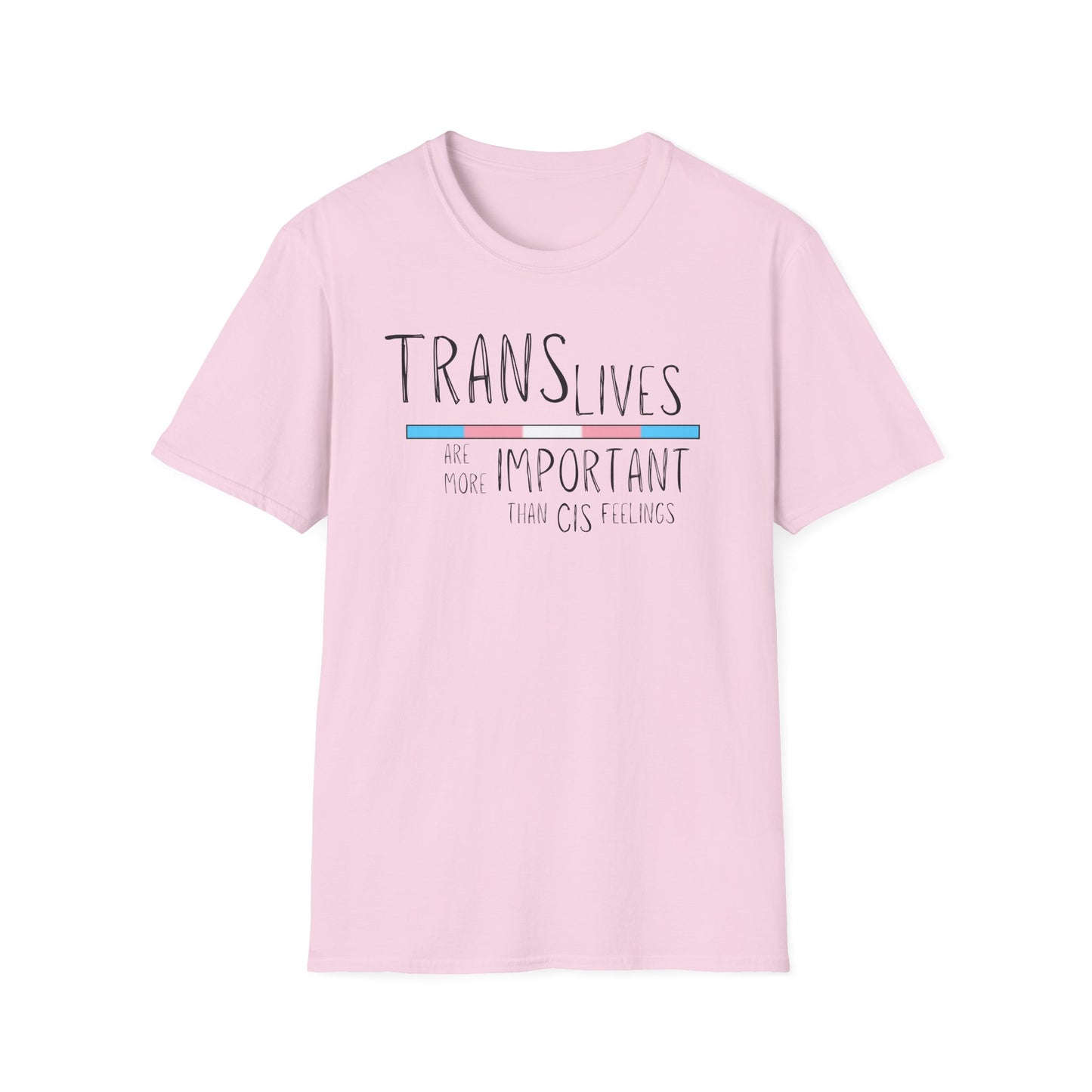 Trans Lives Are More Important Than Cis Feelings Unisex Softstyle T-Shirt