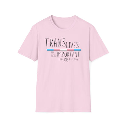 Trans Lives Are More Important Than Cis Feelings Unisex Softstyle T-Shirt