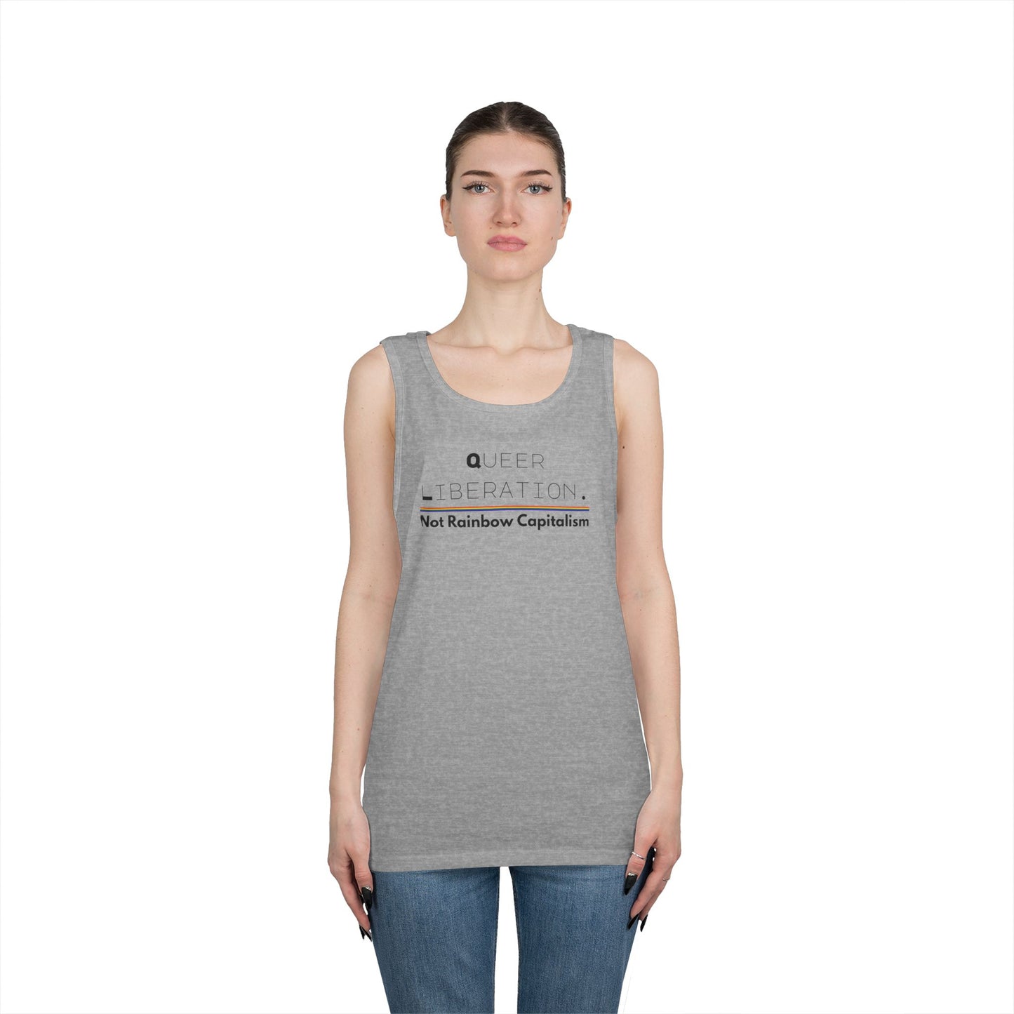 Queer Liberation Not Rainbow Capitalism Unisex Heavy Cotton Tank Top