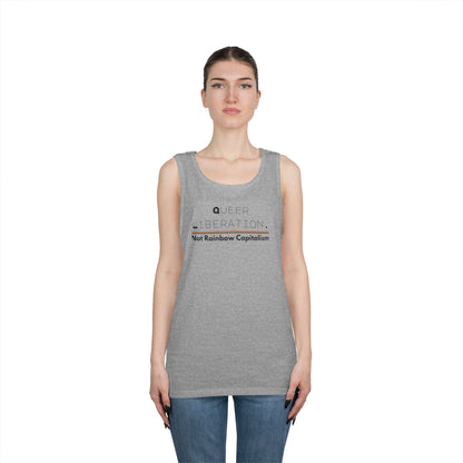 Queer Liberation Not Rainbow Capitalism Unisex Heavy Cotton Tank Top