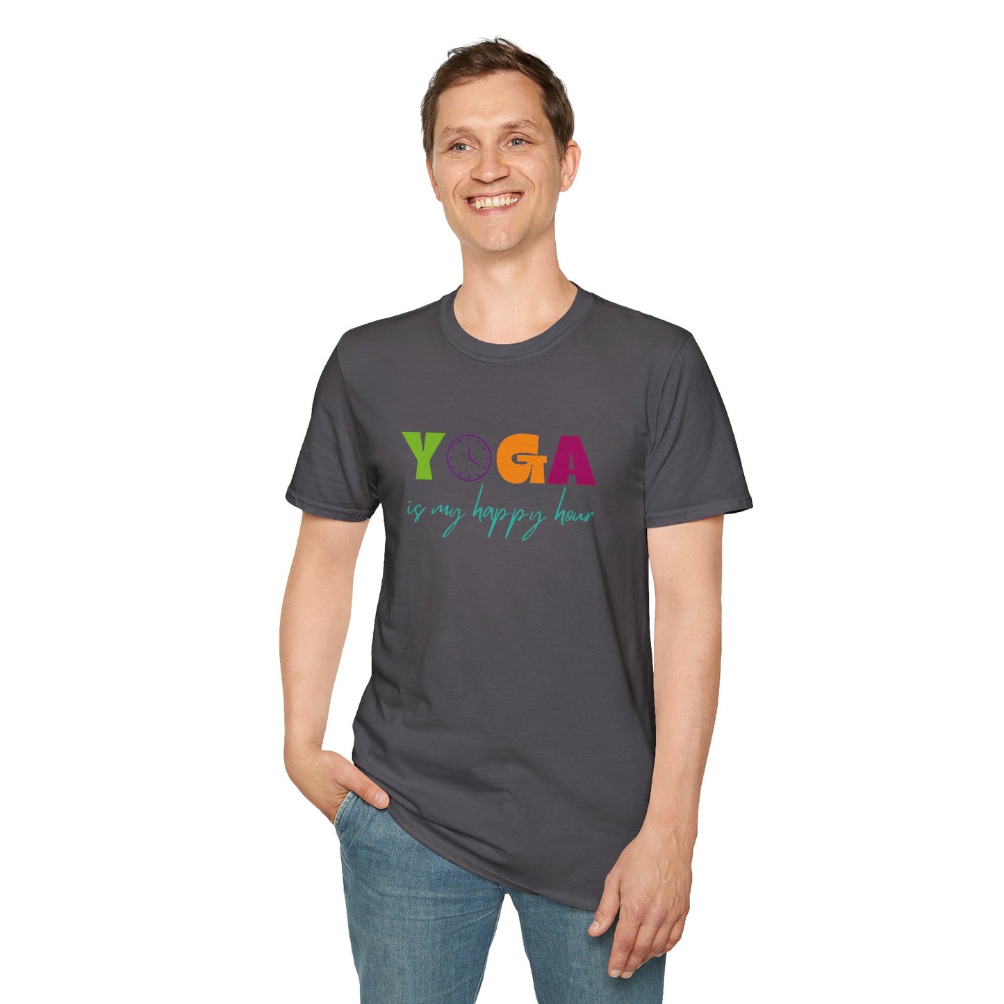 Yoga Is My Happy Hour Unisex Softstyle T-Shirt
