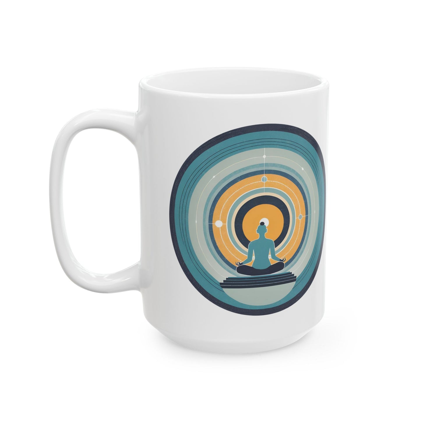 Circle of Meditation Ceramic Mug, (11oz, 15oz)