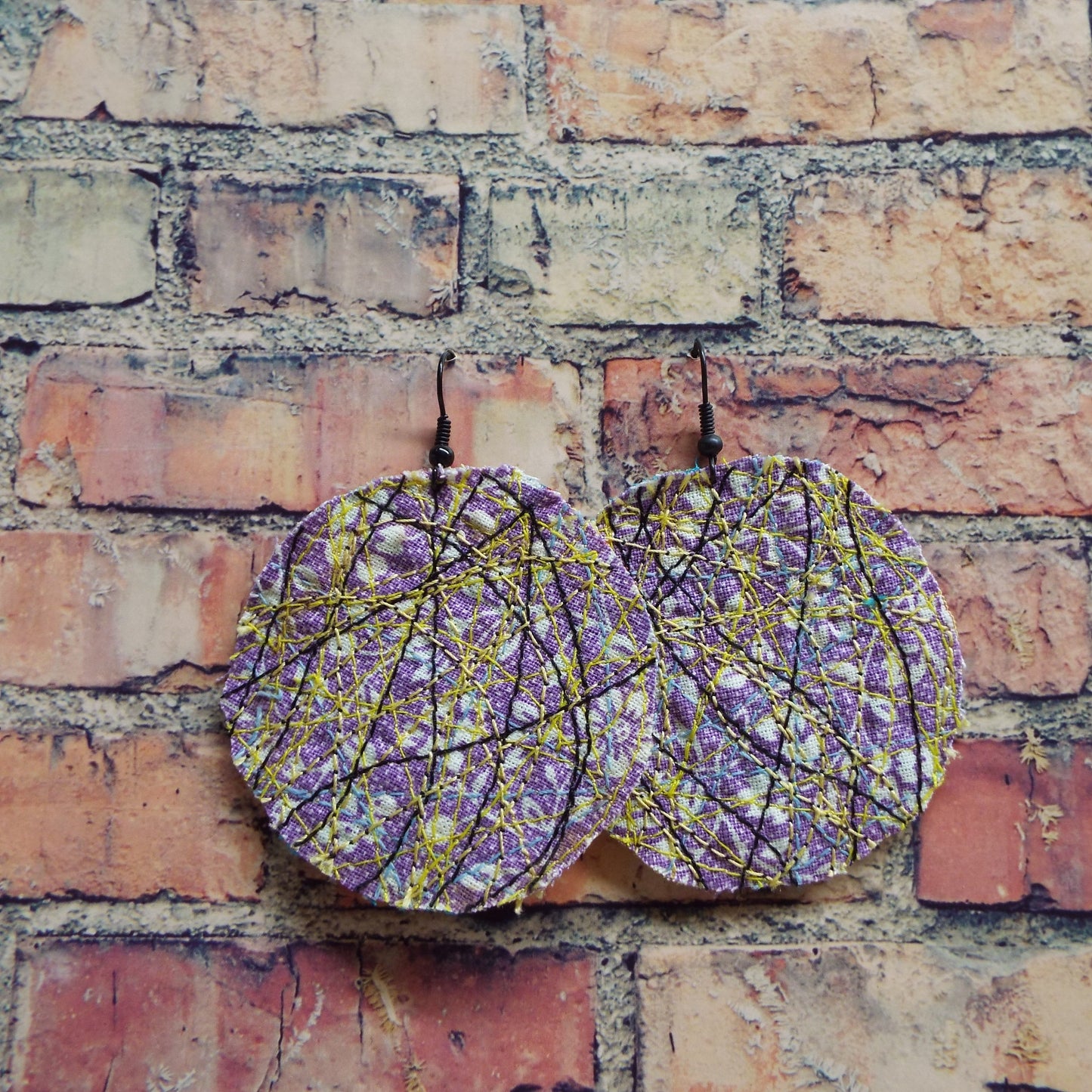 Upcycled Quilted Fabric Handmade Earrings