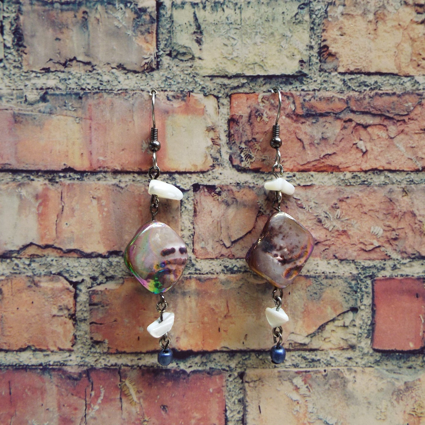 Mother of Pearl Beaded Handmade Earrings