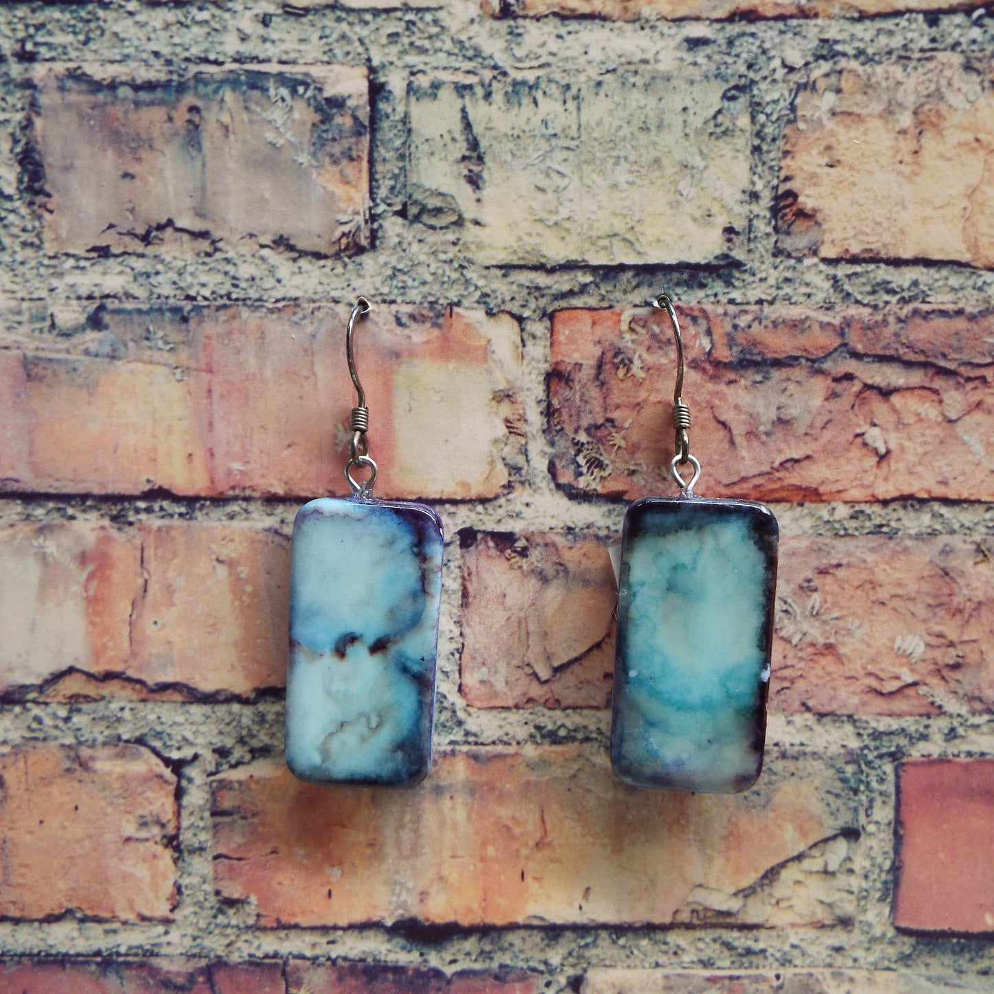 Mini Domino Alcohol Ink Earrings