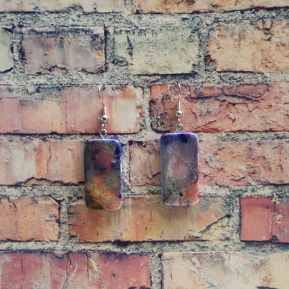 Mini Domino Alcohol Ink Earrings