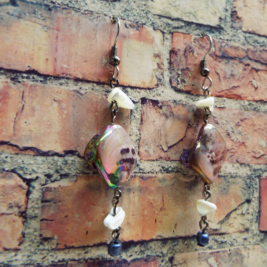 Mother of Pearl Beaded Handmade Earrings