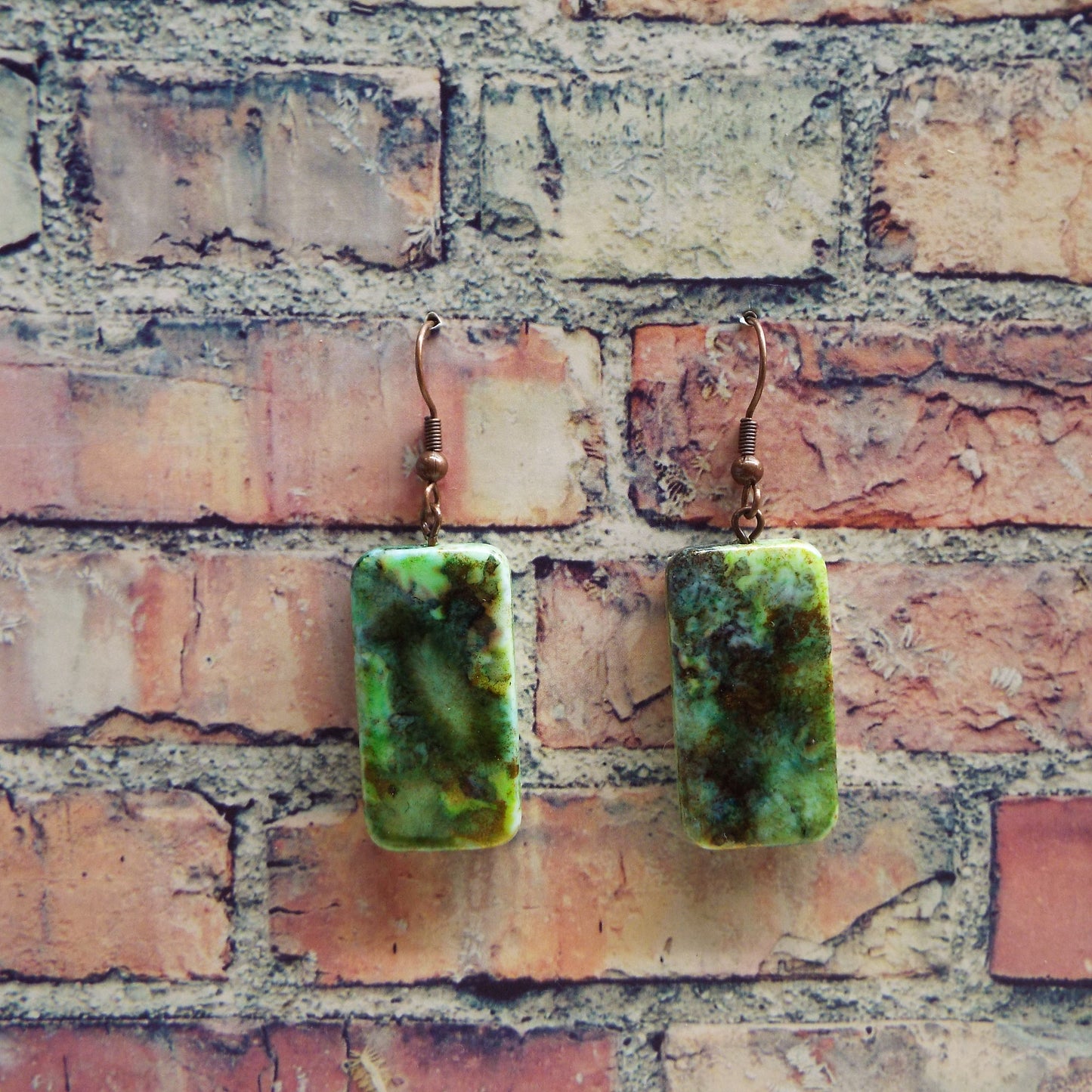 Mini Domino Alcohol Ink Earrings