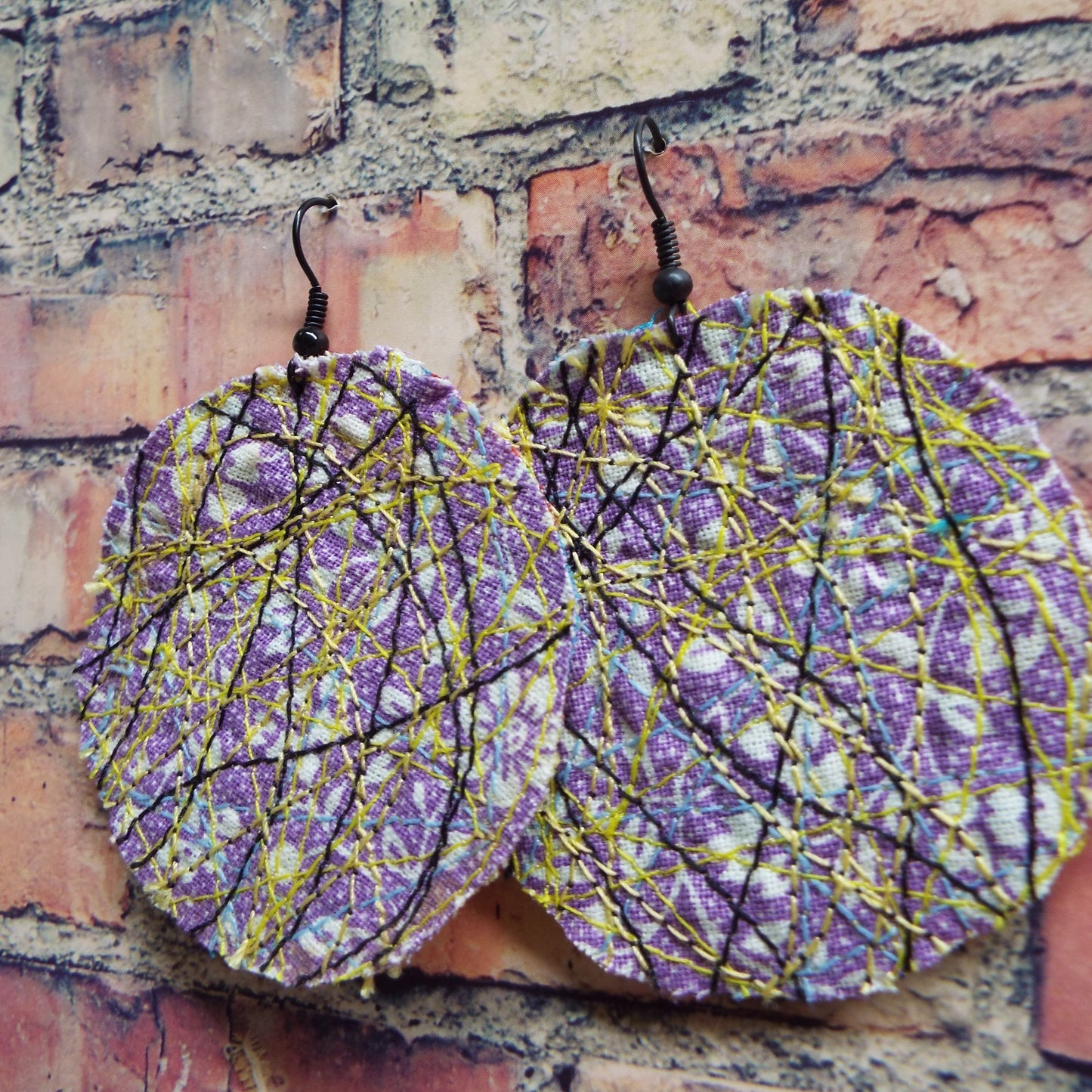 Upcycled Quilted Fabric Handmade Earrings