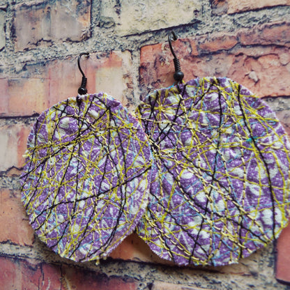 Upcycled Quilted Fabric Handmade Earrings