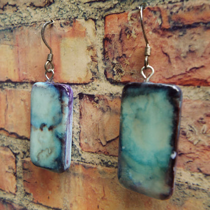 Mini Domino Alcohol Ink Earrings