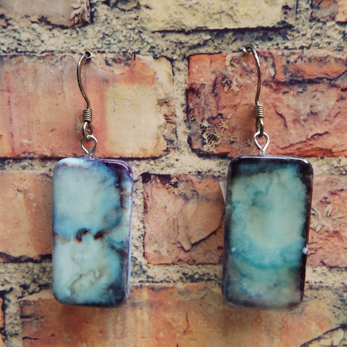 Mini Domino Alcohol Ink Earrings