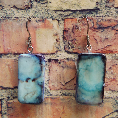 Mini Domino Alcohol Ink Earrings