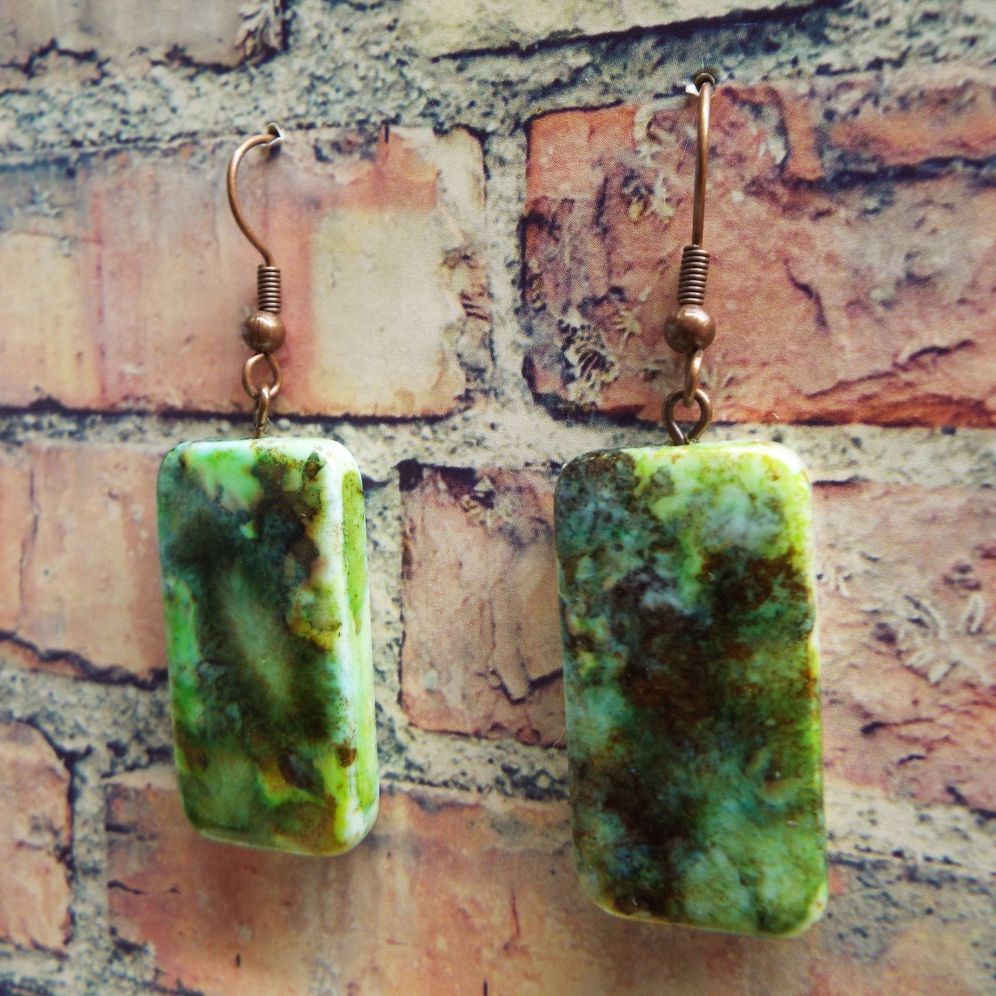 Mini Domino Alcohol Ink Earrings