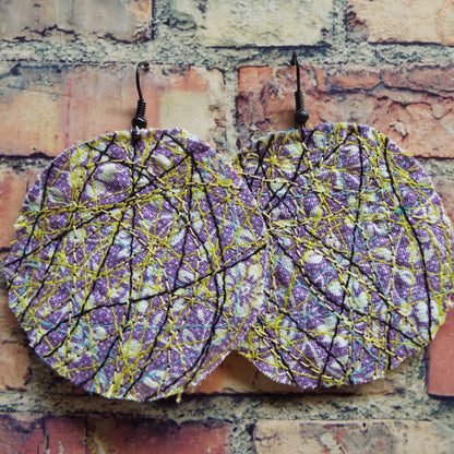 Upcycled Quilted Fabric Handmade Earrings