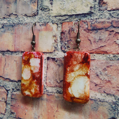 Mini Domino Alcohol Ink Earrings