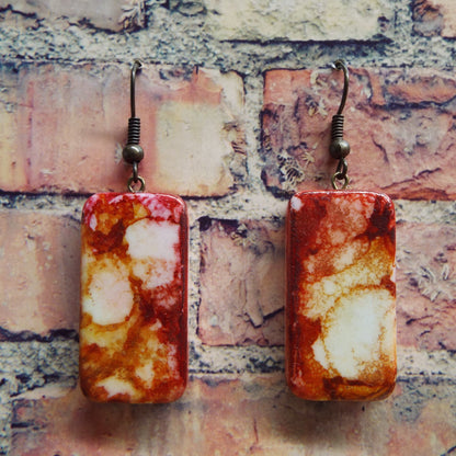 Mini Domino Alcohol Ink Earrings