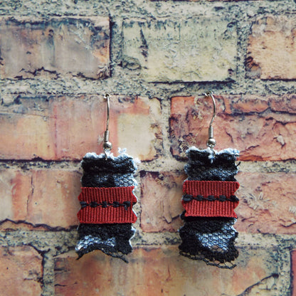 Upcycled Denim & Lace Handmade Earrings
