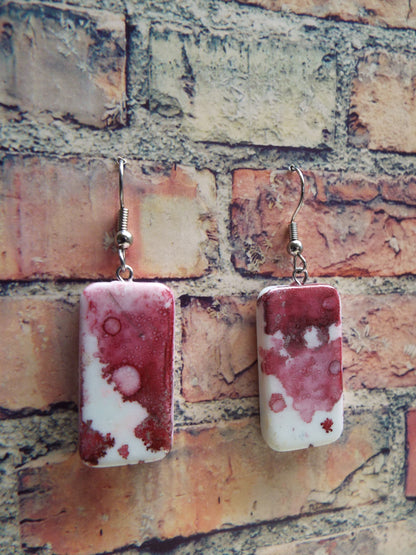 Mini Domino Alcohol Ink Earrings