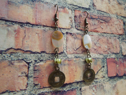 Handmade Mother of Pearl Beaded Earrings